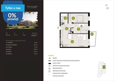 Do sprzedania nowoczesne 3-pokojowe mieszkanie 59,5 m² w Bydgoszczy mieszkanie Bydgoszcz, Flisy, Mińska