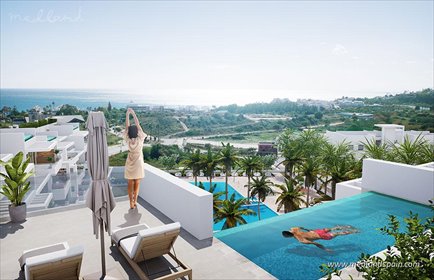 Nowoczesny 3-pokojowy apartament z tarasem i widokiem mieszkanie Estepona
