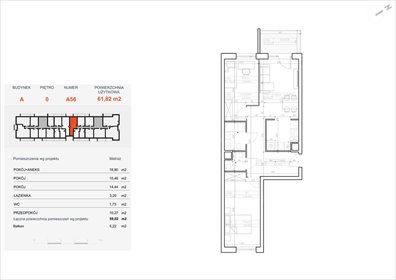 mieszkanie na sprzedaż 60m2 mieszkanie Bydgoszcz, Bielawy, Jana Karola Chodkiewicza