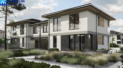 Nowoczesny dom bliźniak z garażem i fotowoltaiką dom Brwinów