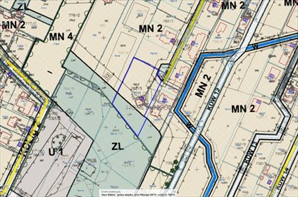 Działka 2580 m² z mediami - plan zagospodarowania działka Klaudyn, Anny Jantar