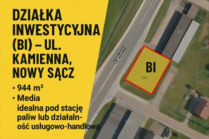 działka na sprzedaż 944m2 działka Nowy Sącz, Jamnica, Kamienna