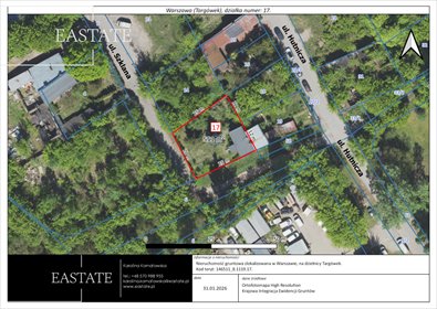 działka na sprzedaż 551m2 działka Warszawa, Targówek Fabryczny, Szklana