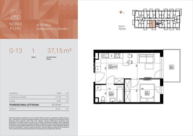 mieszkanie na sprzedaż 37m2 mieszkanie Bydgoszcz, Czyżkówko, Flisacka