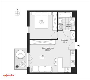 mieszkanie na sprzedaż 43m2 mieszkanie Kraków, Tadeusza Śliwiaka