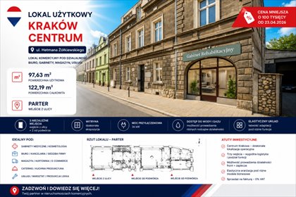 lokal użytkowy na sprzedaż 122m2 lokal użytkowy Grzegórzki, Hetmana Stanisława Żółkiewskiego