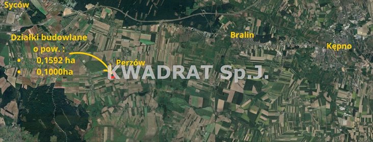 działka na sprzedaż 1000m2 działka Perzów