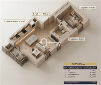 Do sprzedania nowoczesny apartament 44,57 m² z tarasem i windą mieszkanie Katowice, Ochojec