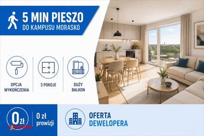 Mieszkanie 41 m² w Poznaniu (blisko UAM) z dużym balkonem mieszkanie Poznań, Maków Polnych