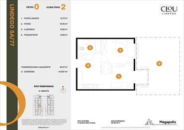 rzut mieszkanie na sprzedaż 41m2 mieszkanie Kraków, Lindego 5a