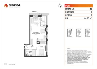 rzut mieszkanie na sprzedaż 45m2 mieszkanie Gdańsk, Śródmieście, ks. Jerzego Popiełuszki/Rybaki Górne