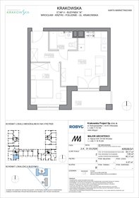 rzut mieszkanie na sprzedaż 39m2 mieszkanie Wrocław, Krzyki, Krakowska 112