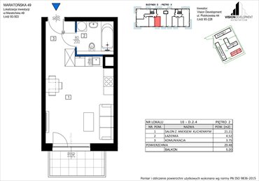 rzut mieszkanie na sprzedaż 29m2 mieszkanie Łódź, Retkinia, Maratońska 49C