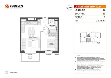 rzut mieszkanie na sprzedaż 38m2 mieszkanie Rumia, Janowo, Błoń Janowskich