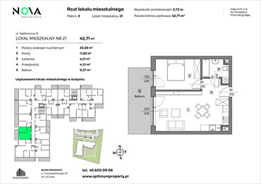 rzut mieszkanie na sprzedaż 43m2 mieszkanie Łódź, Śródmieście, ul. Telefoniczna 19