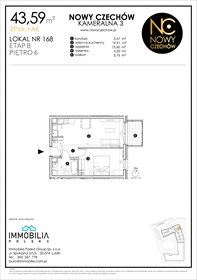 rzut mieszkanie na sprzedaż 44m2 mieszkanie Lublin, CZECHÓW, Kameralna 3