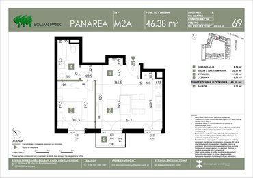 rzut mieszkanie na sprzedaż 46m2 mieszkanie Warszawa, Ursus, Ryżowa