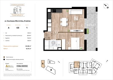rzut mieszkanie na sprzedaż 41m2 mieszkanie Kraków, Wzgórza Krzesławickie, Gustawa Morcinka