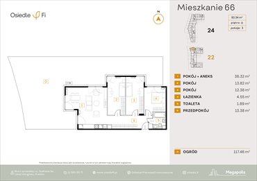 rzut mieszkanie na sprzedaż 82m2 mieszkanie Kraków, Rzemieślnicza 22-24