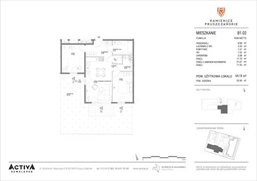rzut mieszkanie na sprzedaż 64m2 mieszkanie Pruszcz Gdański, ul. Grunwaldzka 71B, 71C