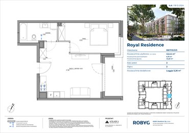 rzut mieszkanie na sprzedaż 42m2 mieszkanie Warszawa, Wilanów, Sarmacka