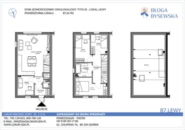 rzut dom na sprzedaż 87m2 dom Gdańsk, Kokoszki, Geologów