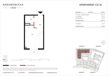 rzut mieszkanie na sprzedaż 26m2 mieszkanie Poznań, Winogrady, Naramowicka 100