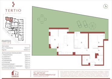 rzut mieszkanie na sprzedaż 72m2 mieszkanie Kraków, Bronowice, Gabrieli Zapolskiej 21