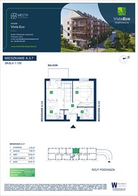 rzut mieszkanie na sprzedaż 41m2 mieszkanie Wrocław, Fabryczna, Łomnicka
