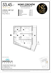 rzut mieszkanie na sprzedaż 53m2 mieszkanie Lublin, CZECHÓW, Kameralna 3