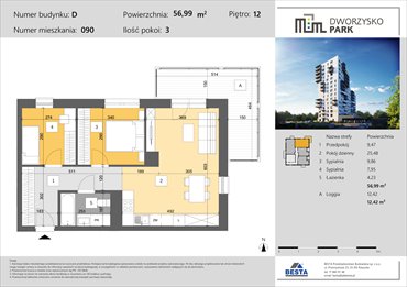 rzut mieszkanie na sprzedaż 57m2 mieszkanie Rzeszów, Przybyszówka, Dworzysko