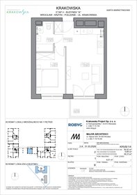 rzut mieszkanie na sprzedaż 39m2 mieszkanie Wrocław, Krzyki, Krakowska 112