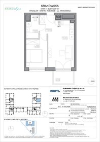 rzut mieszkanie na sprzedaż 38m2 mieszkanie Wrocław, Krzyki, Krakowska 112