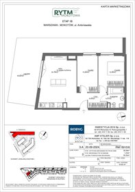rzut mieszkanie na sprzedaż 58m2 mieszkanie Warszawa, Mokotów, Antoniewska