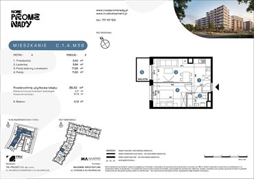 rzut mieszkanie na sprzedaż 36m2 mieszkanie Wrocław, Kleczków, ul. Czochralskiego/ Miłosza