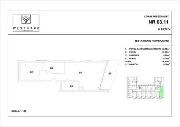 rzut mieszkanie na sprzedaż 55m2 mieszkanie Kołobrzeg, Wylotowa 6