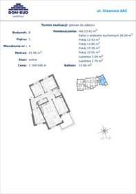 rzut mieszkanie na sprzedaż 92m2 mieszkanie Kraków, Bronowice Wielkie, Stawowa