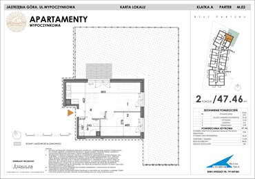 rzut mieszkanie na sprzedaż 47m2 mieszkanie Jastrzębia Góra, Wypoczynkowa