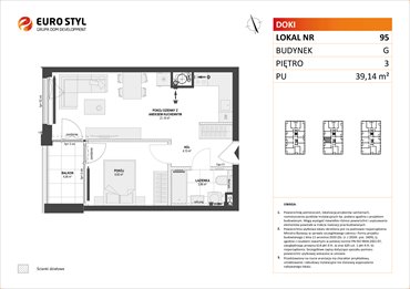 rzut mieszkanie na sprzedaż 39m2 mieszkanie Gdańsk, Śródmieście, ks. Jerzego Popiełuszki/Rybaki Górne