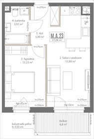 rzut mieszkanie na sprzedaż 37m2 mieszkanie Gdańsk, Osowa, Izydy