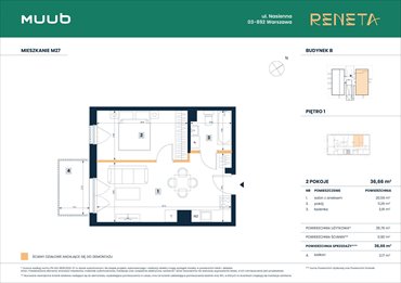 rzut mieszkanie na sprzedaż 37m2 mieszkanie Warszawa, Włochy, Nasienna 11