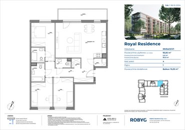 rzut mieszkanie na sprzedaż 96m2 mieszkanie Warszawa, Wilanów, Sarmacka