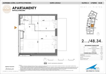 rzut mieszkanie na sprzedaż 48m2 mieszkanie Jastrzębia Góra, Wypoczynkowa