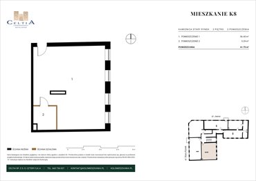 rzut mieszkanie na sprzedaż 62m2 mieszkanie Koło, Stary Rynek 26
