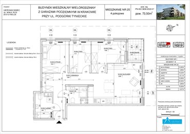 rzut mieszkanie na sprzedaż 74m2 mieszkanie Kraków, Dębniki, Podgórki Tynieckie