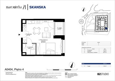 rzut mieszkanie na sprzedaż 33m2 mieszkanie Kraków, Krowodrza, ul. Mazowiecka 21