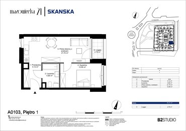 rzut mieszkanie na sprzedaż 44m2 mieszkanie Kraków, Krowodrza, ul. Mazowiecka 21