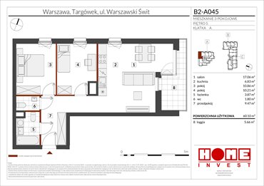 rzut mieszkanie na sprzedaż 60m2 mieszkanie Warszawa, Targówek, ul. Warszawski Świt 12