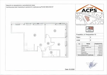 rzut mieszkanie na sprzedaż 67m2 mieszkanie Pruszków, Tworki, Partyzantów 10