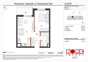 rzut mieszkanie na sprzedaż 41m2 mieszkanie Warszawa, Targówek, ul. Warszawski Świt 12